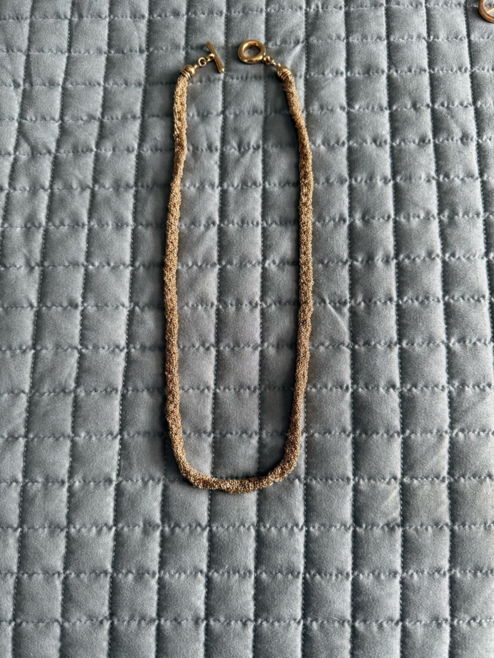 Gold Tone Textured Rope Necklace